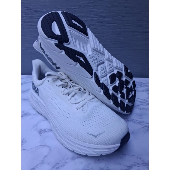 New Hoka Men's Arahi 7 Blanc de Blanc White Steel Wool Running Shoe Size 10 - Picture 2 of 7